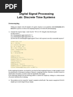 Digital Signal Processing Lab: Discrete Time Systems: Downsampling