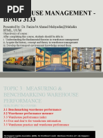 Topic 3.1 Measuring and Benchmarking Warehouse Performance