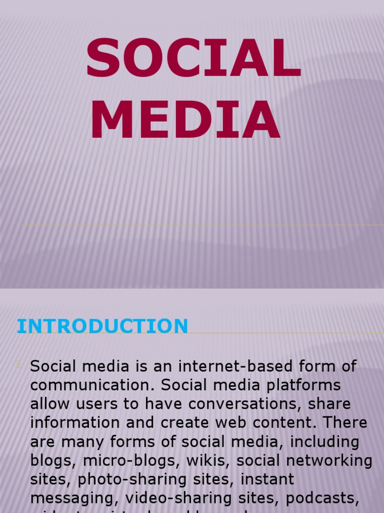 Social Media | PDF | Popular Culture & Media Studies | Social Media