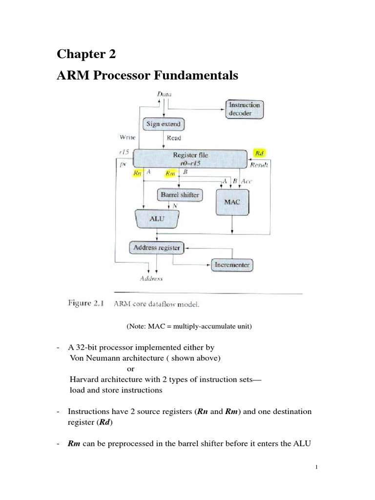 ARM Processor Fundamentals (Note MAC MultiplyAccumulate Unit) PDF