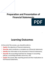 Preparation and Presentation of Financial Statements