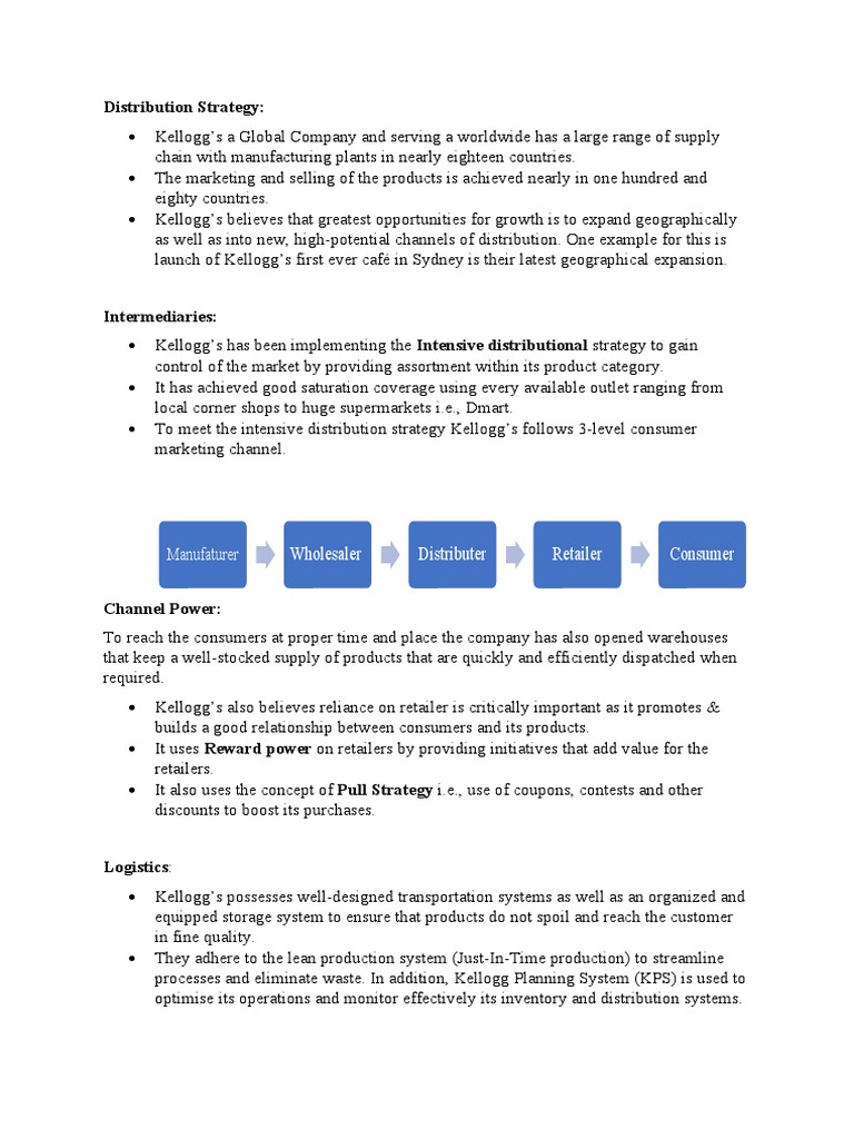 Kellogg's Global Distribution Strategy | PDF | Retail | Economies