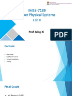IMSE-7139 Cyber Physical Systems: Prof. Ning Xi