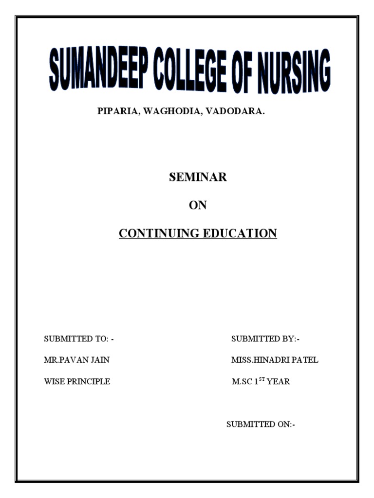 Continuing Education PDF Nursing Competence (Human Resources)