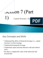 Session 7 (Part 1) : Capital Structure: Basic Concepts