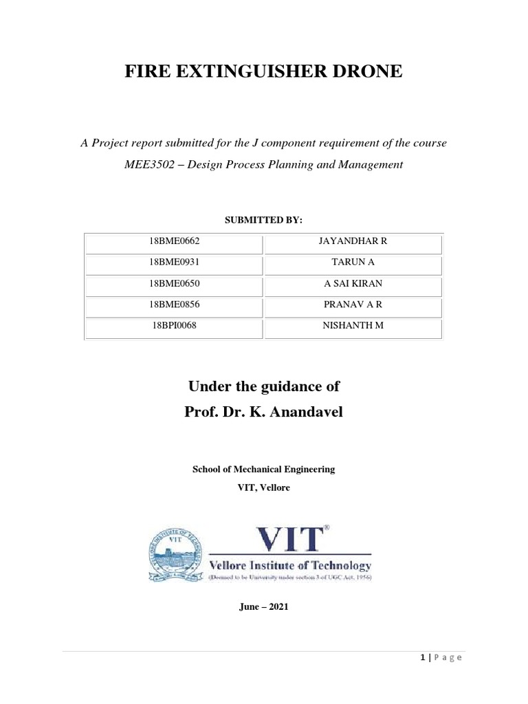 Fire Extinguisher Drone Project Report | PDF | Unmanned Aerial Vehicle ...