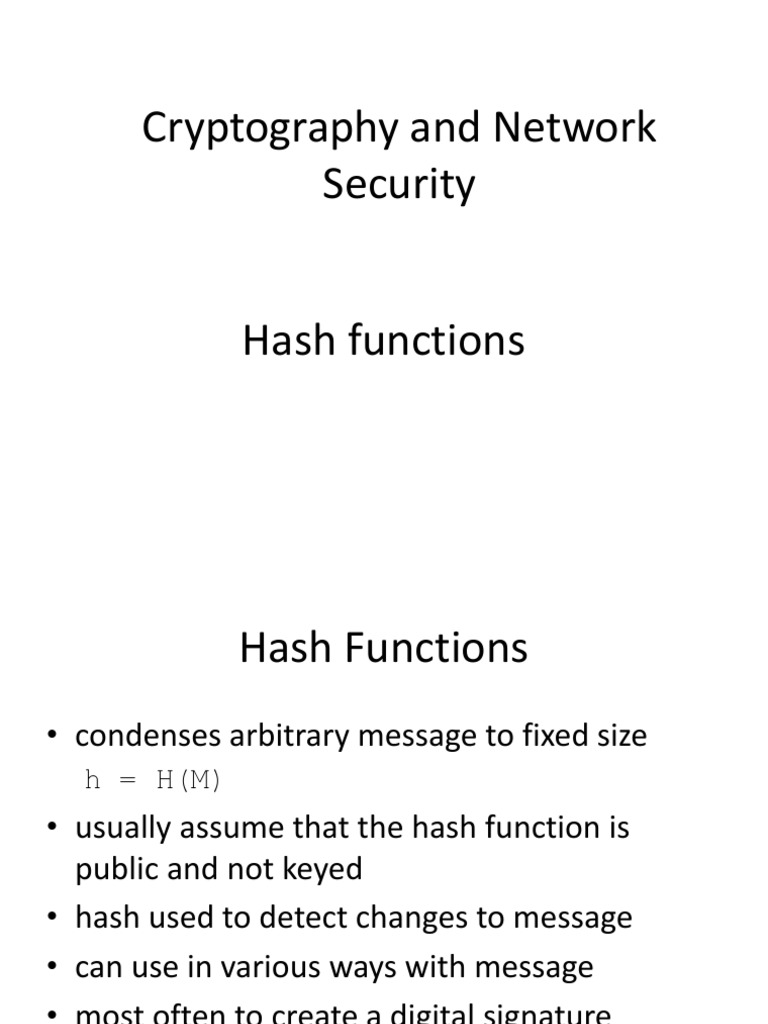 Network Security Hash | PDF | Public Key Cryptography | Key (Cryptography)