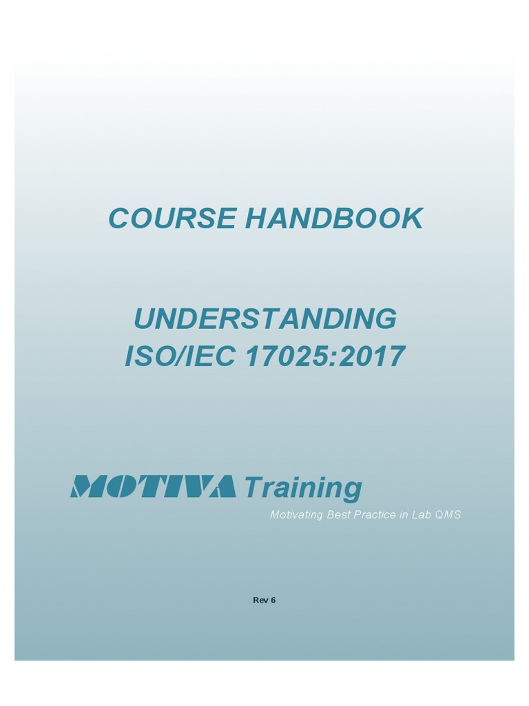 Understanding 17025 Course Handbook PDF Calibration Iso 9000