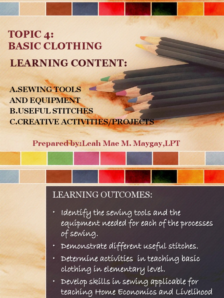 Basic Clothing and Sewing Tools Guide | PDF | Seam (Sewing) | Sewing