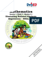 Mathematics: Illustrating Rational Algebraic Expressions - M8AL-Ic-1
