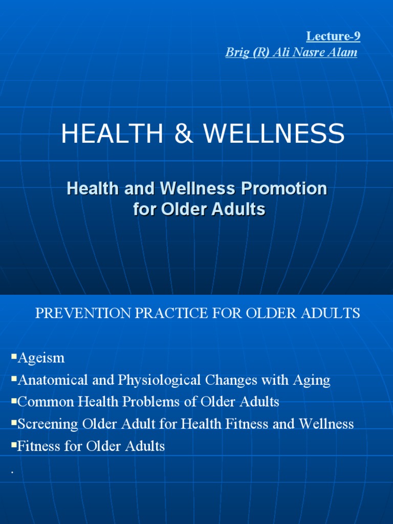 Health and Wellness Promotion For Older Adults | PDF | Osteoporosis ...