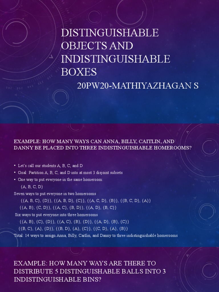 Distinguishable Balls in Indistinguishable Boxes | PDF | Discrete ...