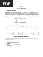 UNIT-3 Part-A:Semantic Analysis 1. Intermediate Code Forms