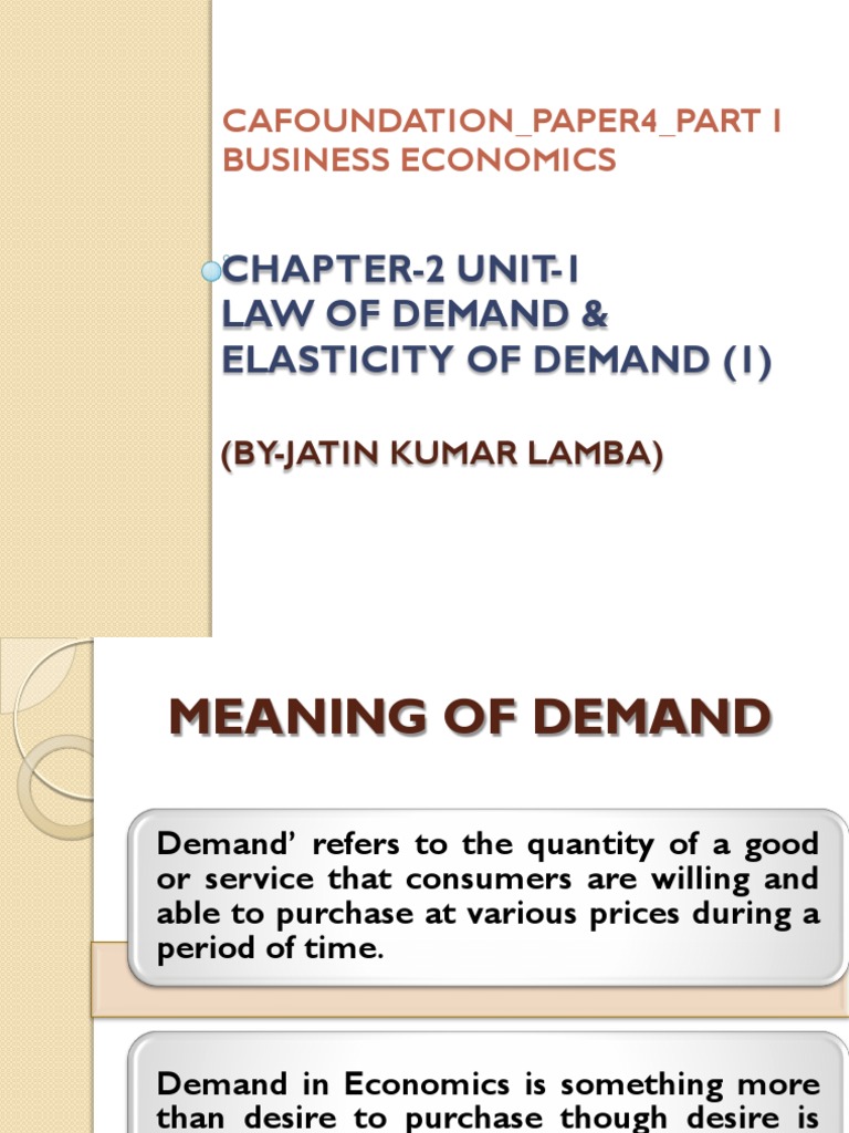 Law of Demand & Elasticity Explained | PDF | Demand | Elasticity ...