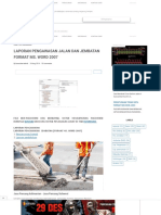 Laporan Pengawasan Jalan Dan Jembatan Format Ms. Word 2007 Konsultan Teknik Sipil