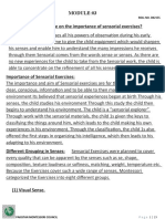 Q1) Write A Comprehensive On The Importance of Sensorial Exercises?