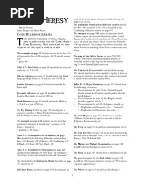 Dark Heresy Errata v3.0 Printable