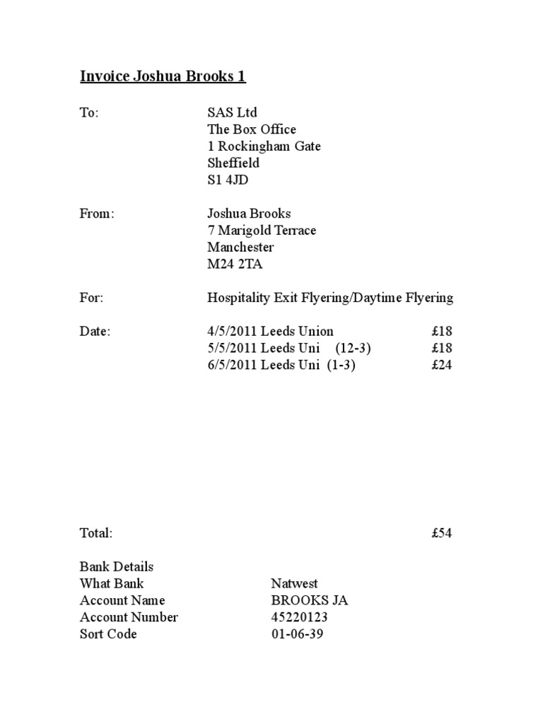 Invoice Joshua Brooks2 | PDF