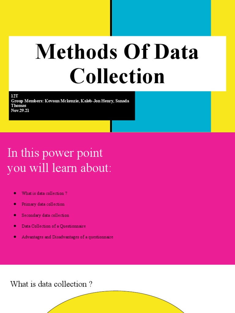 Methods of Data Collection PDF