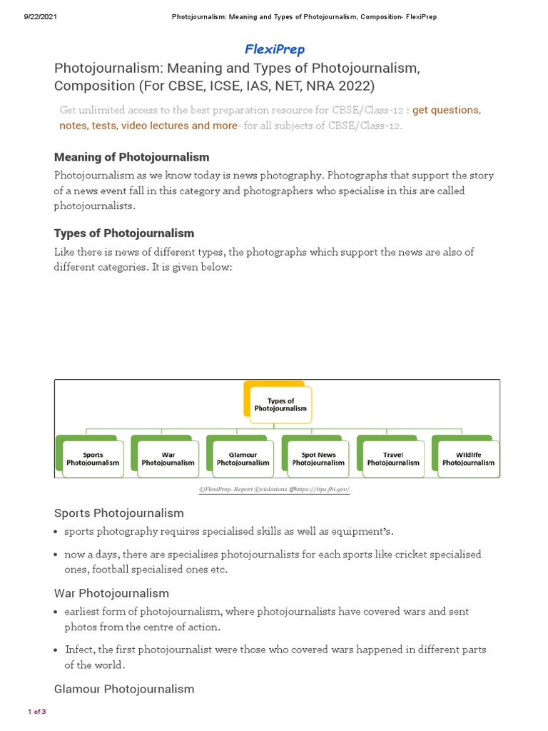 NIOS Class 12 Mass Communication CH 31 Photojournalism PDF