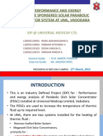 Experiment On Performance and Exergy Analysis of Mnre Sponsered Solar Parabolic Dish Concentrator System at Uml, Vadodara