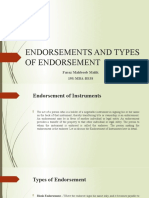 Endorsements and Types of Endorsement