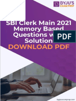 Sbi Clerk Main Exam 2021 Memory Based PDF 70