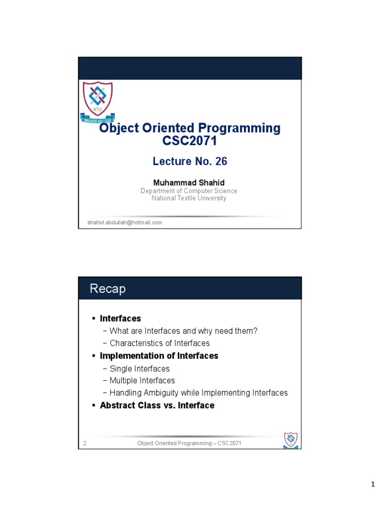 Object-Oriented Programming Concepts | PDF | Class (Computer ...
