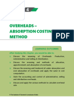 Overheads - Absorption Costing Method: Learning Outcomes
