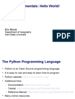 Python Fundamentals: Hello World!: Eric Shook