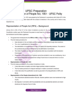 UPSC Preparation: Representation of People Act, 1951 - UPSC Polity