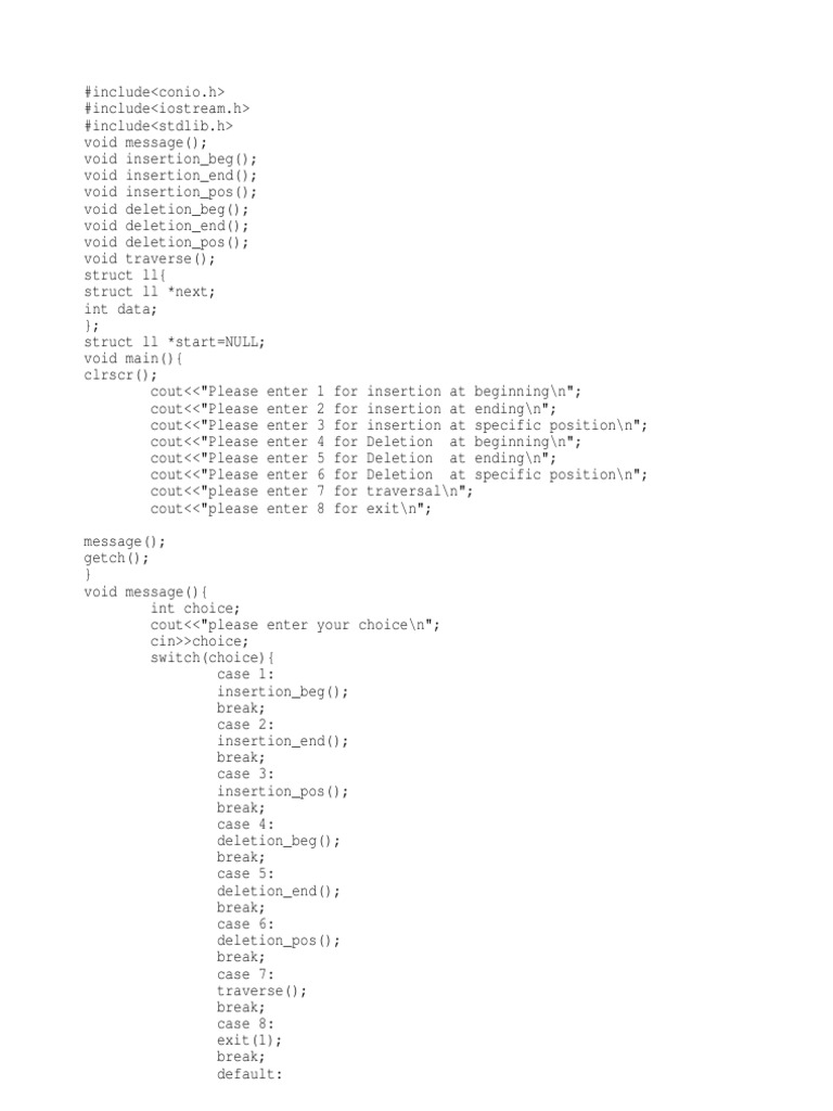Circular Link List Program in C++ | PDF | Data Management | Computer ...