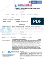 Reporte Individual de Resultados Sars Cov2 de Laboratorio: Paciente