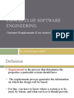 Concepts of Software Engineering: Customer Requirements (User Stories)