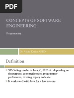 Concepts of Software Engineering: Programming