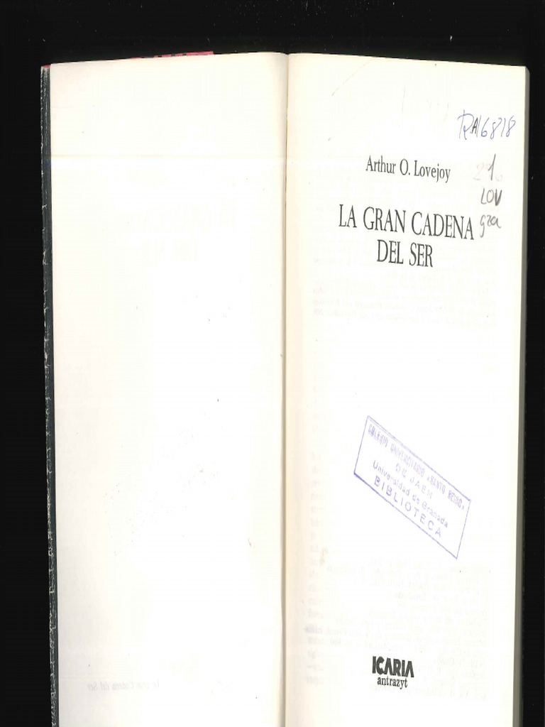 La Gran Cadena Del Ser PDF
