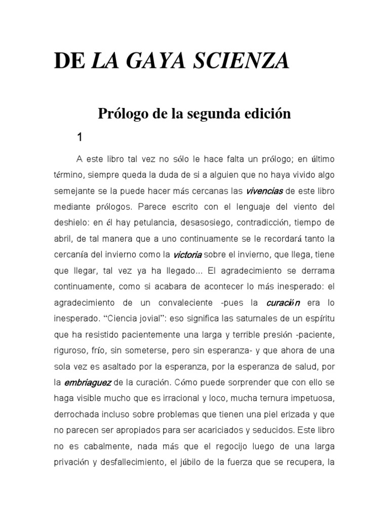 La Gaya Ciencia Friedrich Nietzsche PDF