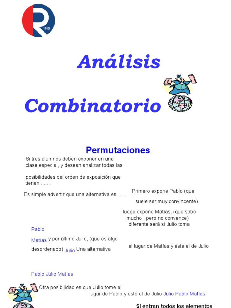 Análisis Combinatorio y Permutaciones | PDF | Poco | Combinatoria