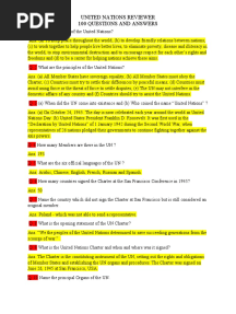 United Nations Reviewer 100 Questions and Answers