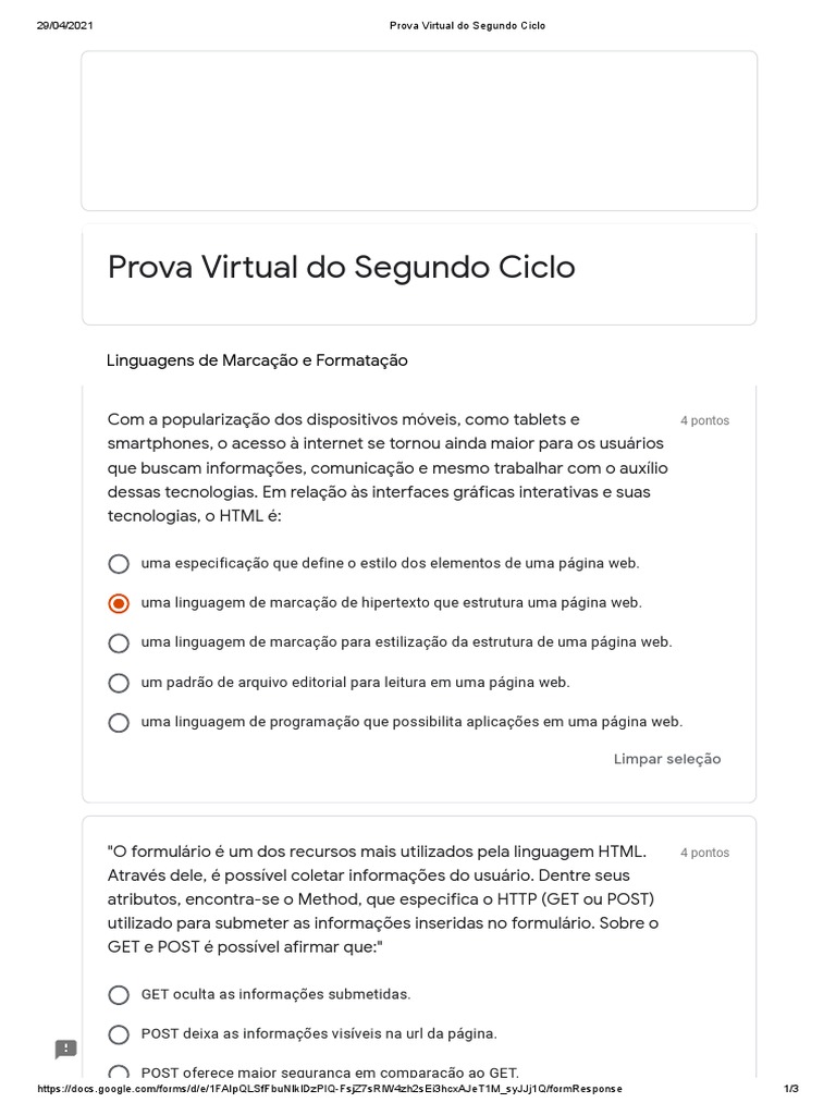 Prova HTML & CSS | PDF | Html | Internet