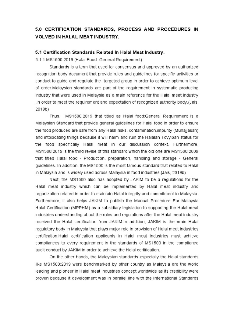 MS1500:2019 Halal Meat Certification Standards | PDF | Hazard Analysis ...