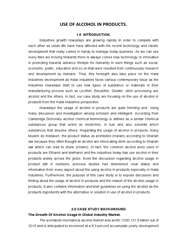 Use of Alcohol in Products PDF Ethanol Vinegar