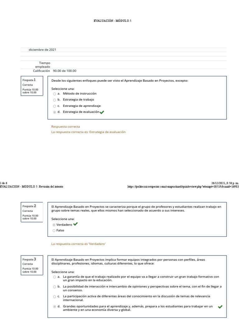 Evaluación Módulo 5 Pdf Evaluación Aprendizaje