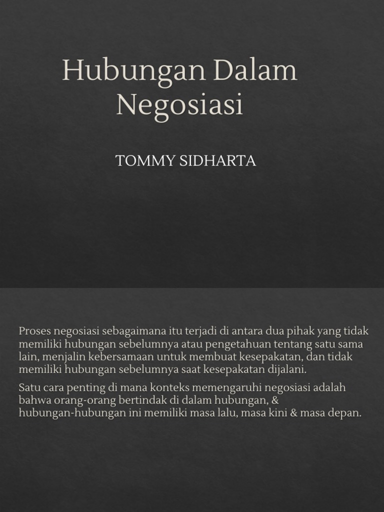 Membangun hubungan dalam negosiasi