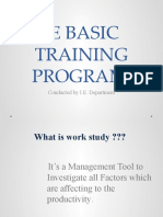Ie Basic Training Program: Conducted by I.E. Department
