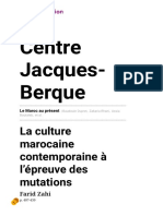 Le Maroc Au Présent - La Culture Marocaine Contemporaine À L'épreuve Des Mutations - Centre Jacques-Berque