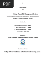 College Timetable Management System: Submitted in Partial Fulfillment of The Requirements For The Award of Degree of