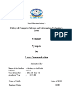 Seminar Synopsis On Laser Communication: College of Computer Science and Information Technology, Latur