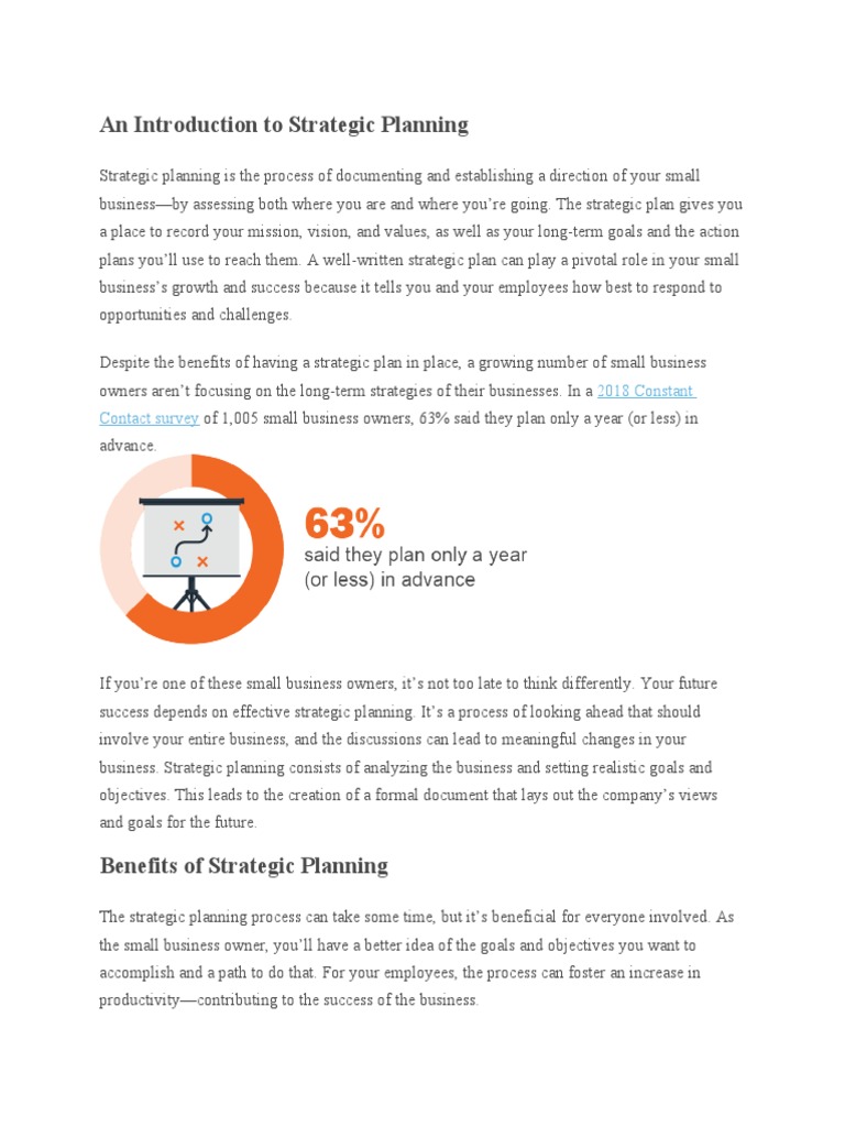 An Introduction To Strategic Planning 2018 Constant Contact Survey