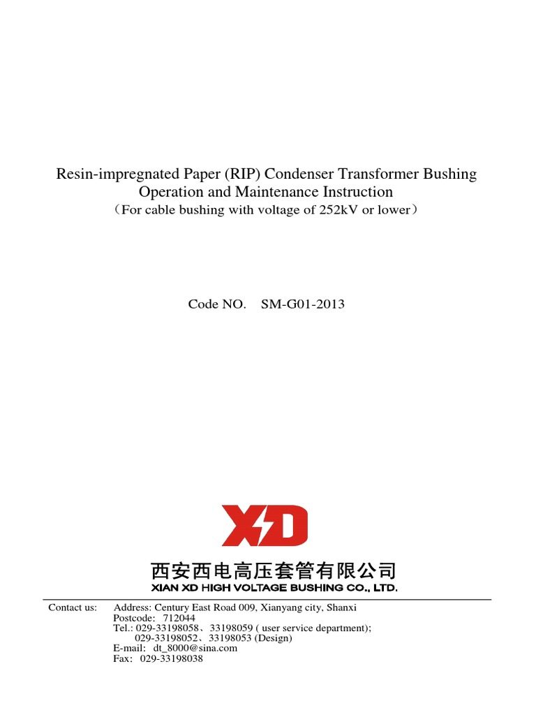 RIP Transformer Bushing Maintenance Guide | PDF | Insulator ...